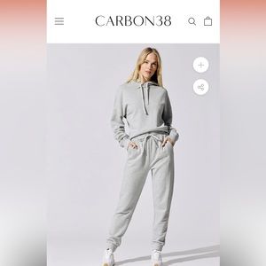 Carbon 38 Large jogger & hoodie set olive utility green